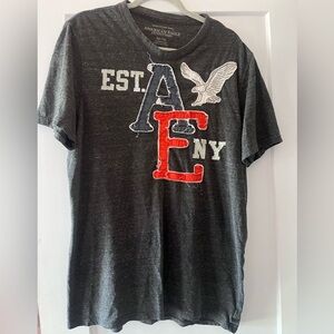 Men’s American Eagle Outfitters Dark Gray T-Shirt with Embroidered Design
